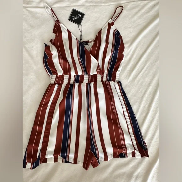 Zaful Pants Jumpsuits Striped Romper Poshmark